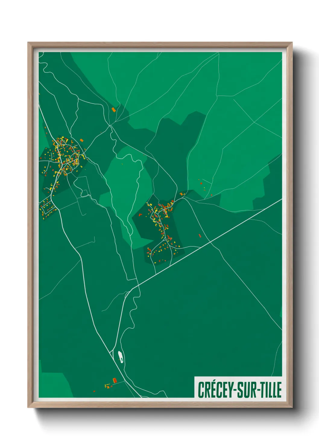 Une affiche de carte sur Crécey-sur-Tille