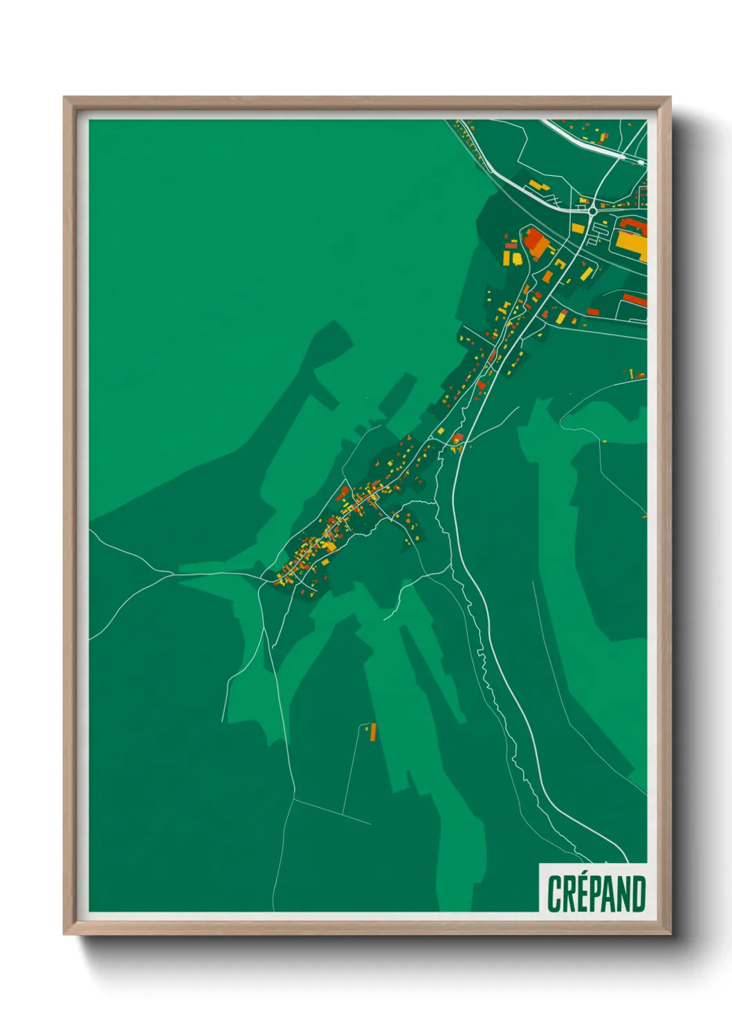 Une affiche de carte sur Crépand