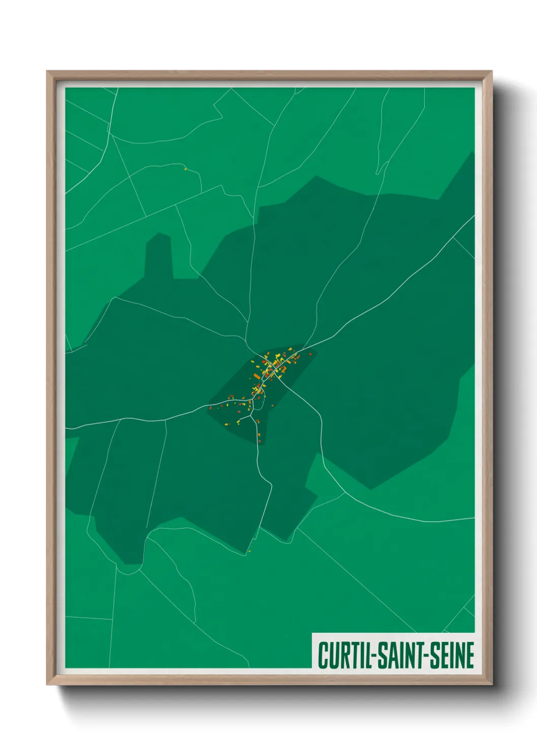 Une affiche de carte sur Curtil-Saint-Seine