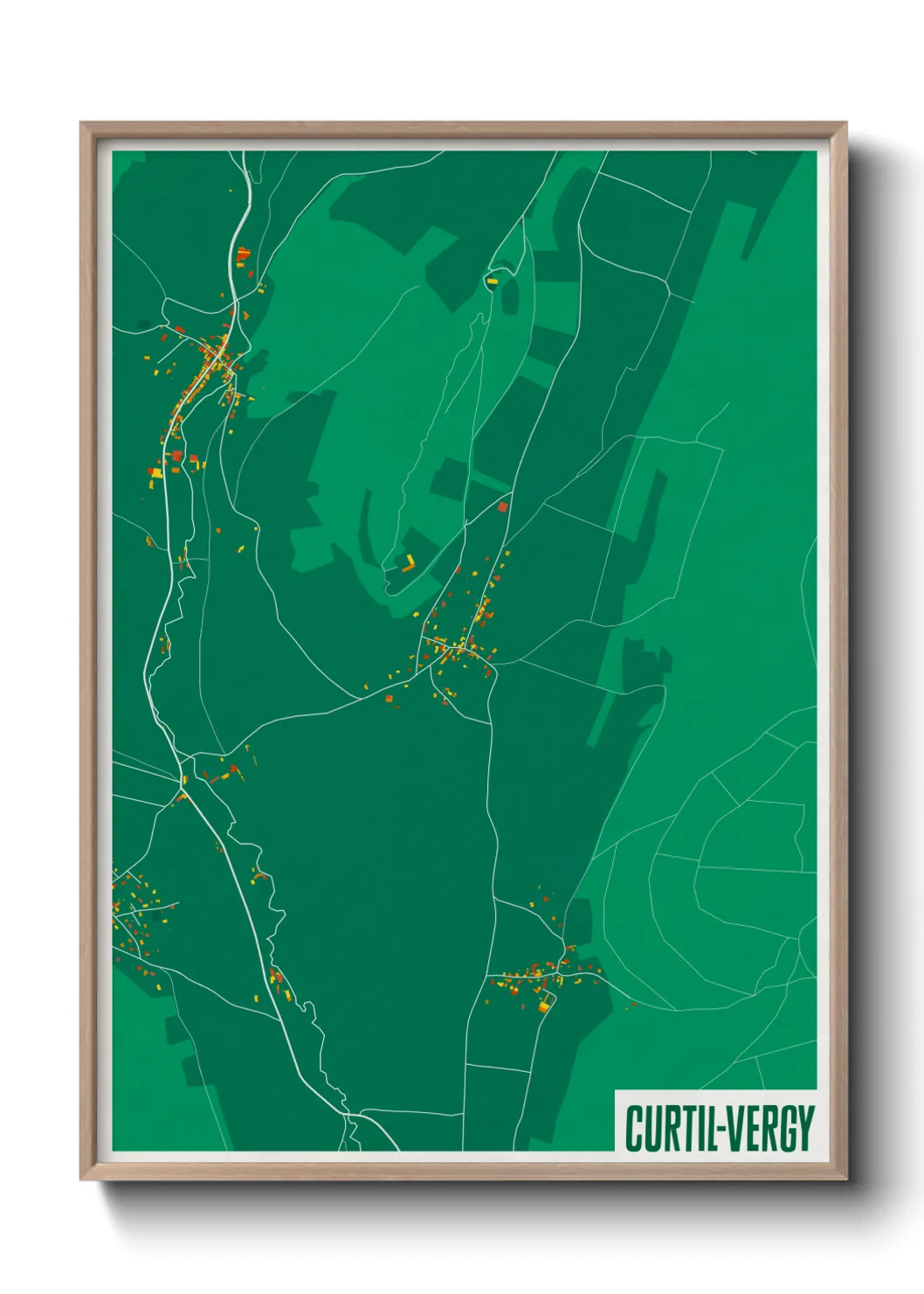 Une affiche de carte sur Curtil-Vergy