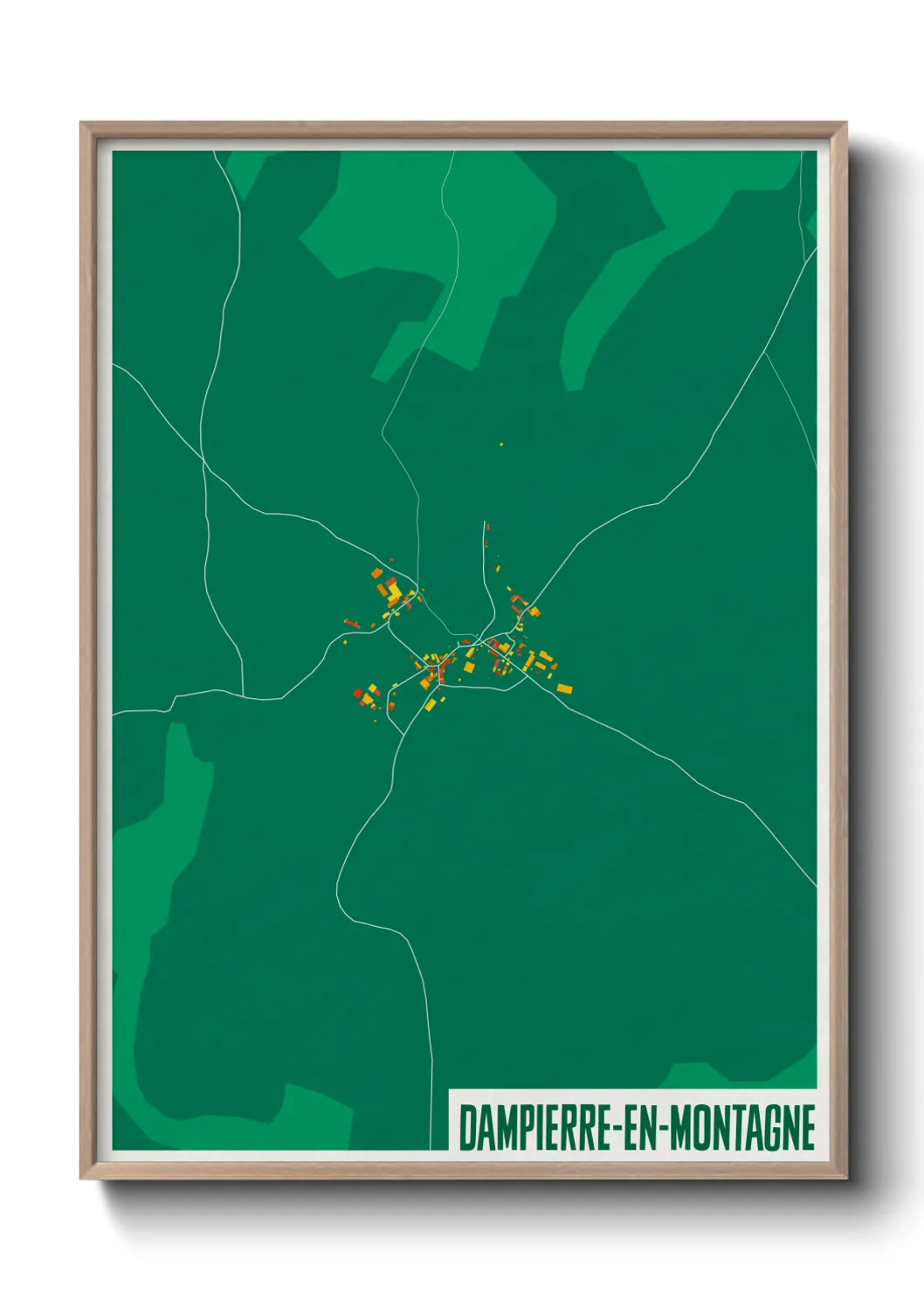 Une affiche de carte sur Dampierre-en-Montagne