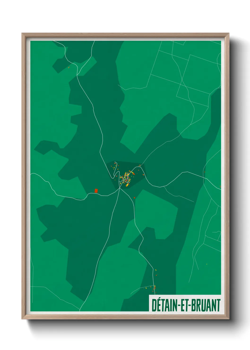 Une affiche de carte sur Détain-et-Bruant