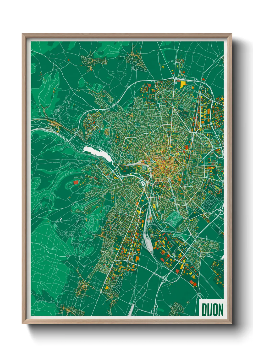 Une affiche de carte sur Dijon