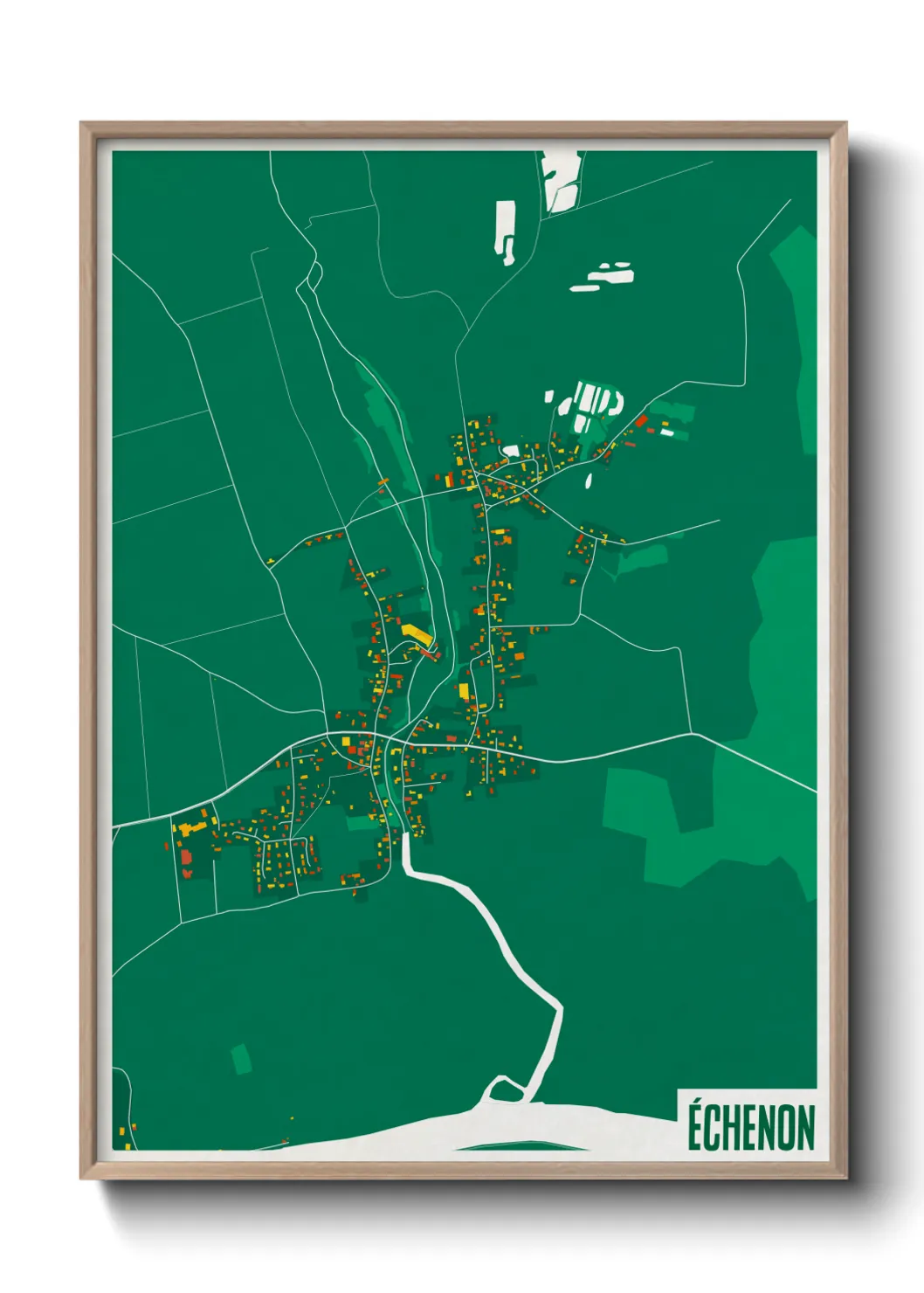 Une affiche de carte sur Échenon