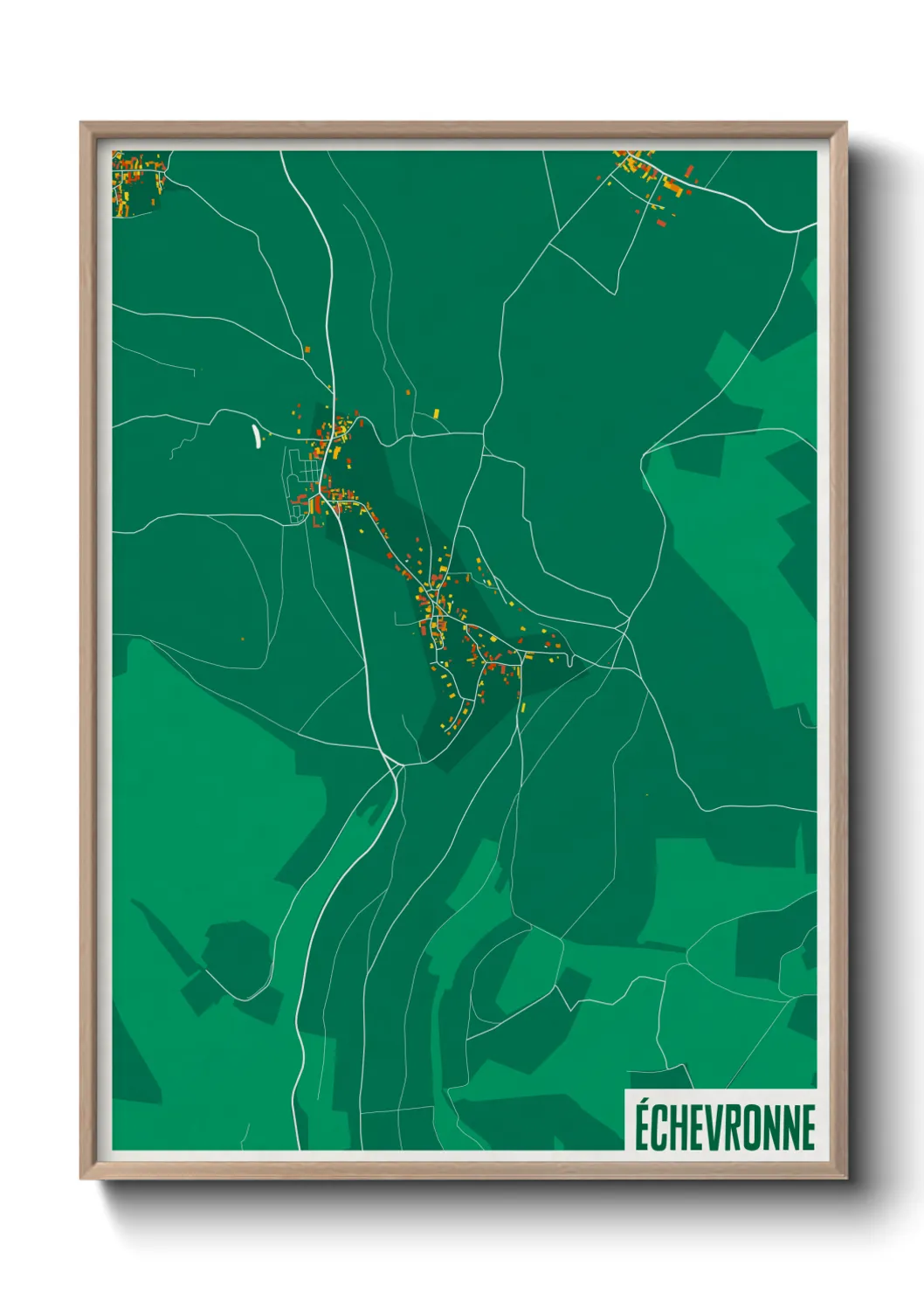 Une affiche de carte sur Échevronne