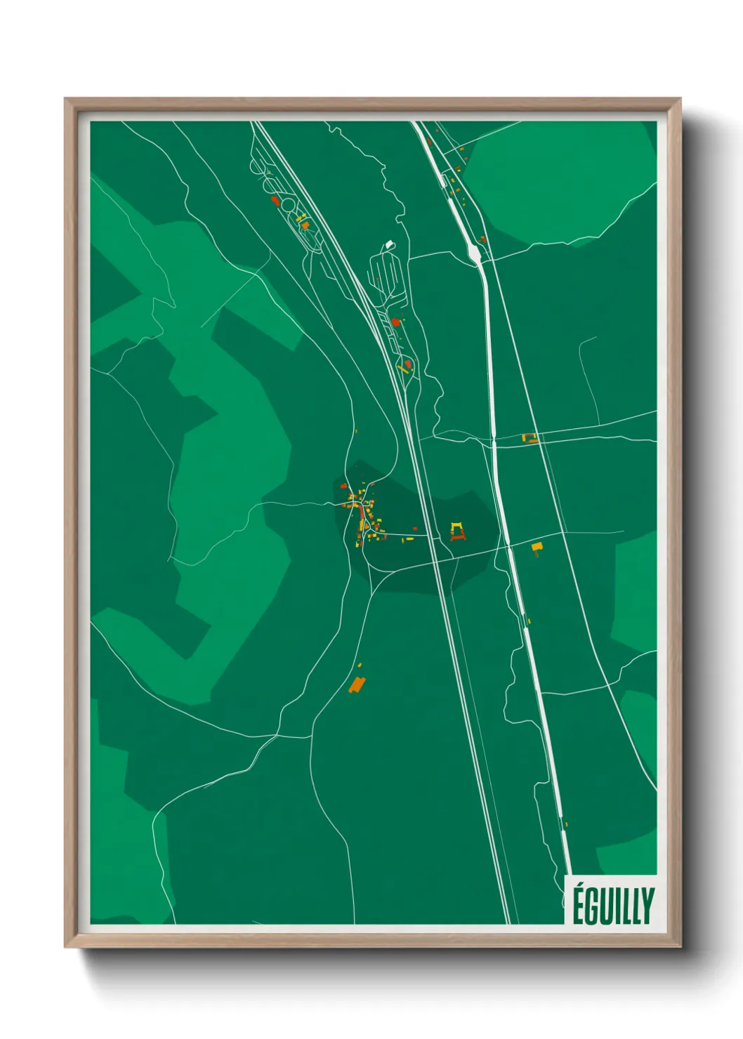 Une affiche de carte sur Éguilly