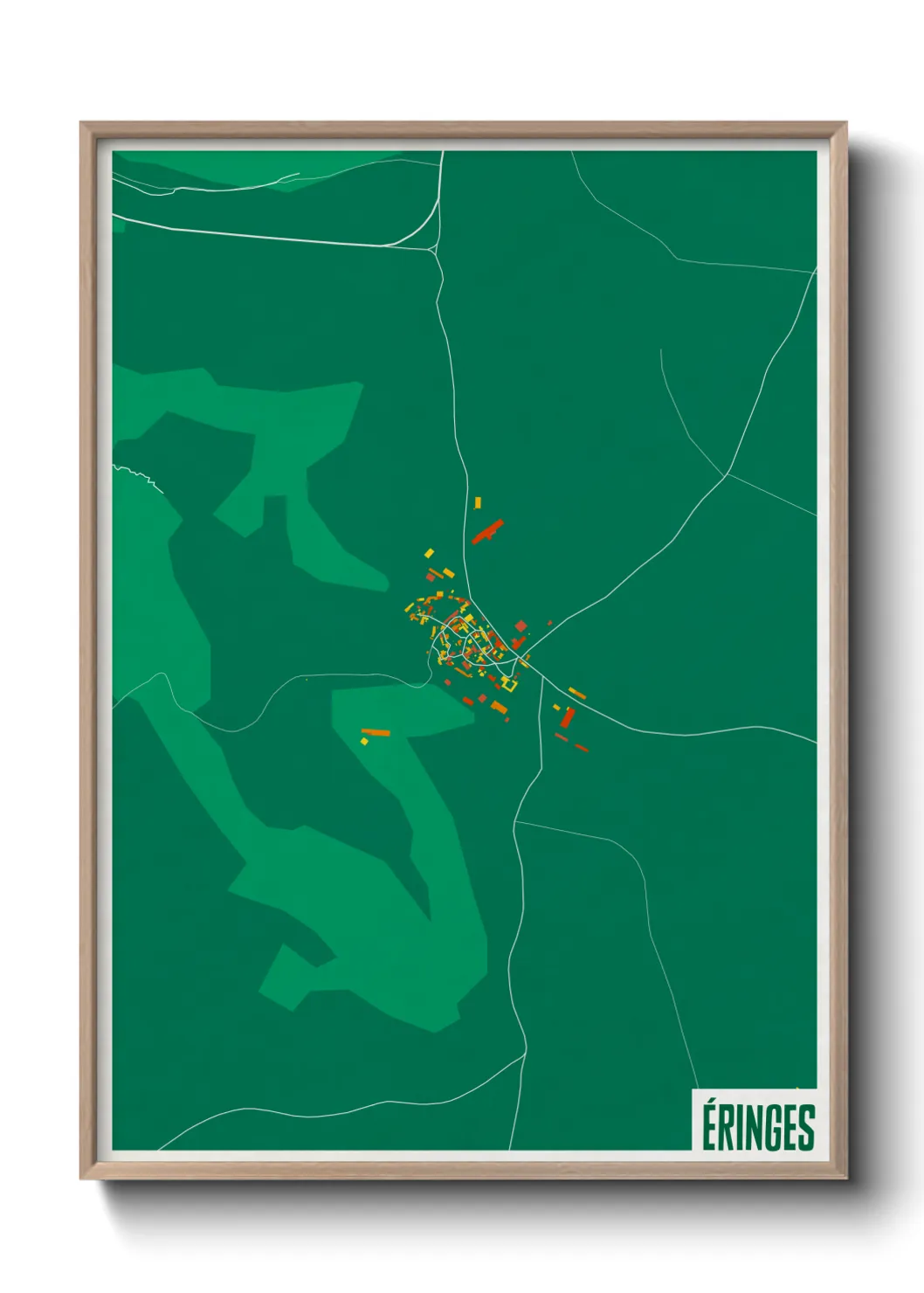 Une affiche de carte sur Éringes