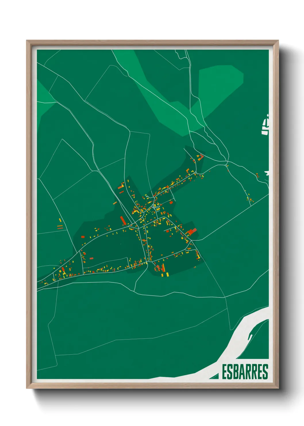 Une affiche de carte sur Esbarres