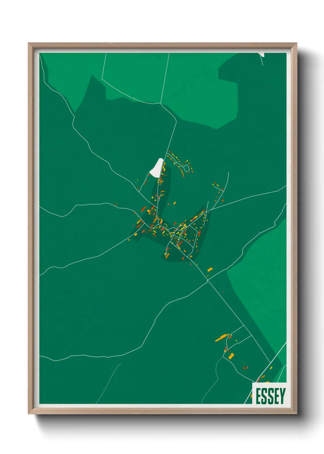 Une affiche de carte sur Essey