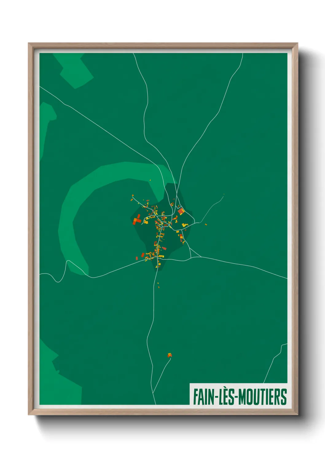 Une affiche de carte sur Fain-lès-Moutiers