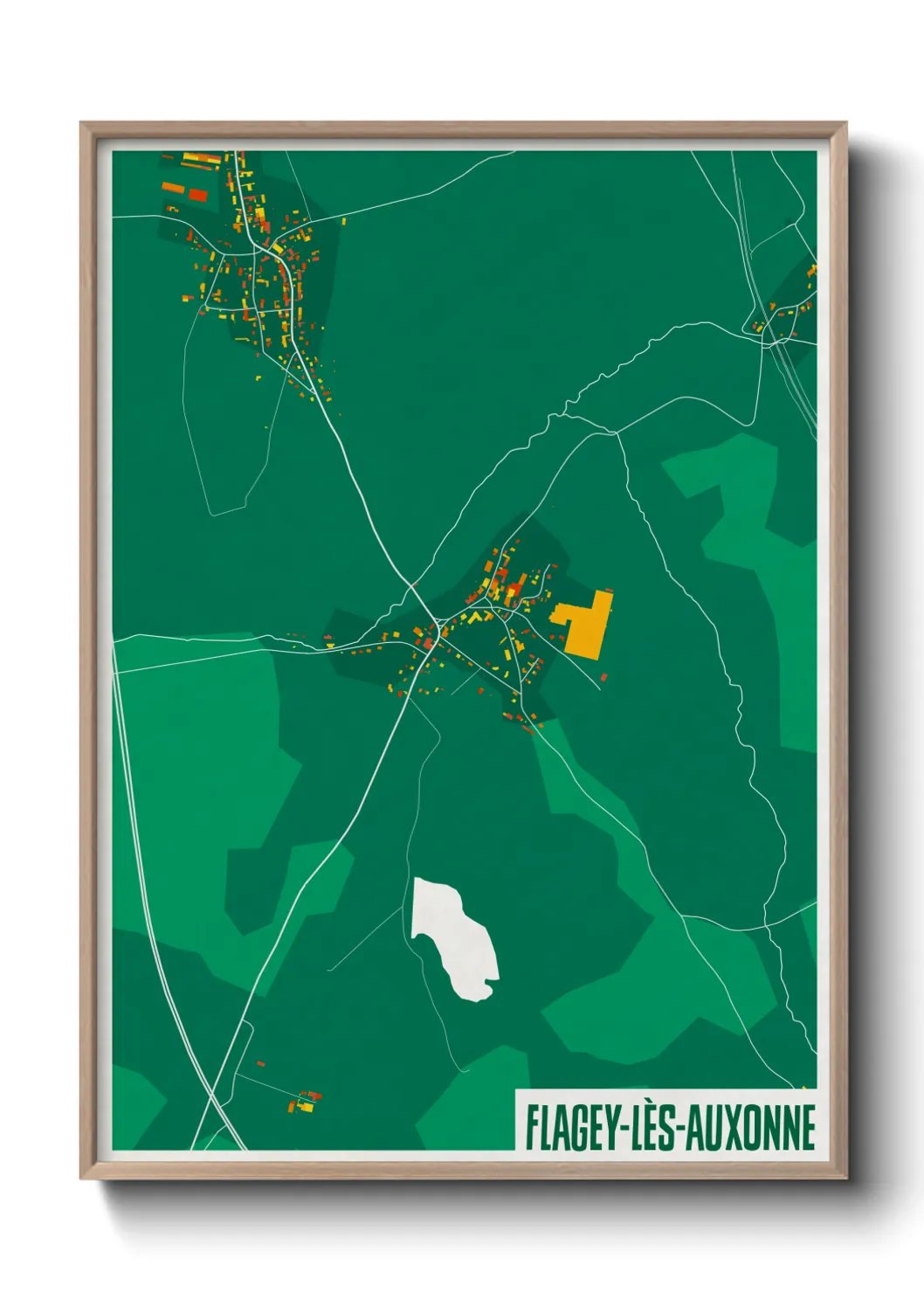 Une affiche de carte sur Flagey-lès-Auxonne