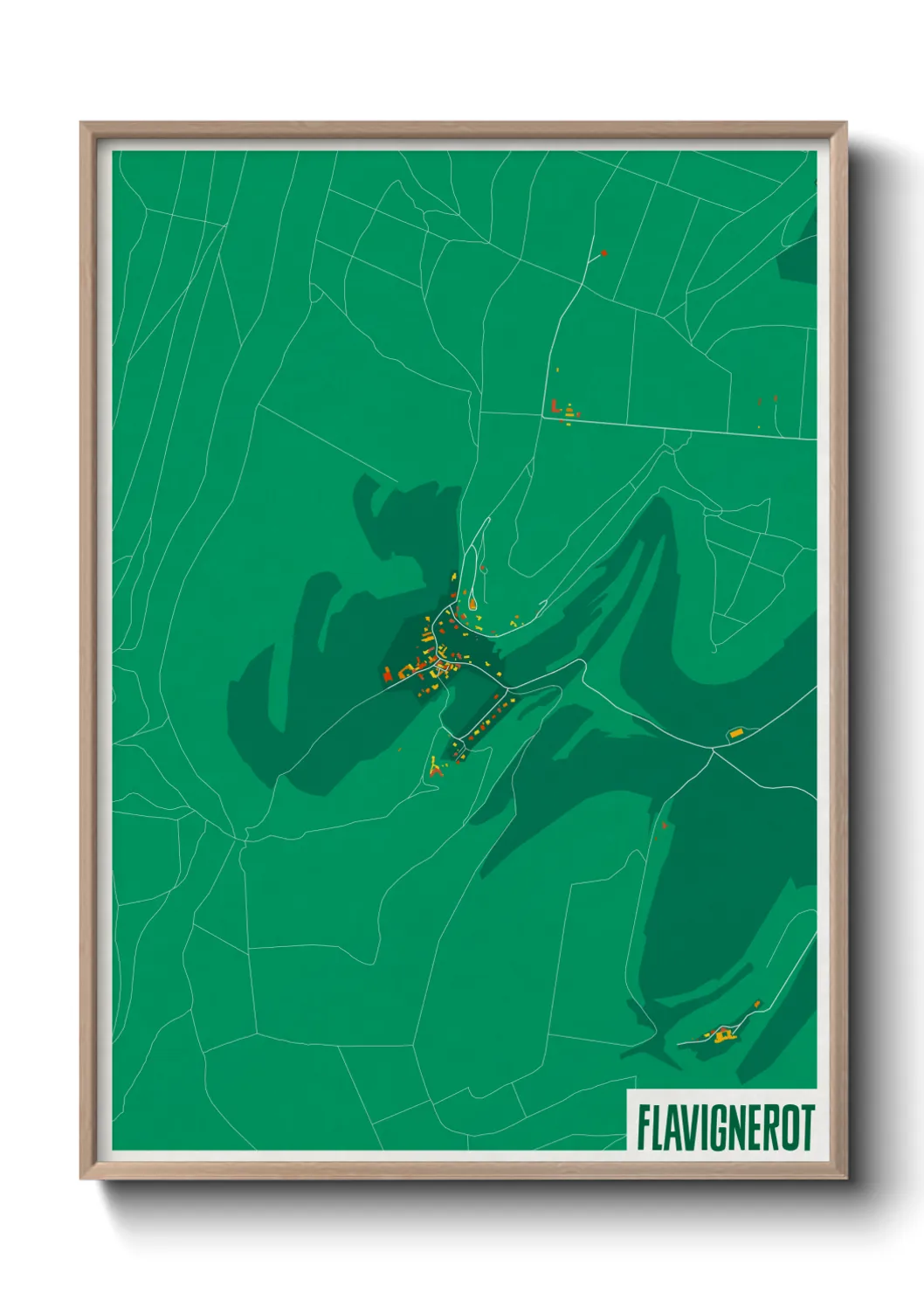 Une affiche de carte sur Flavignerot