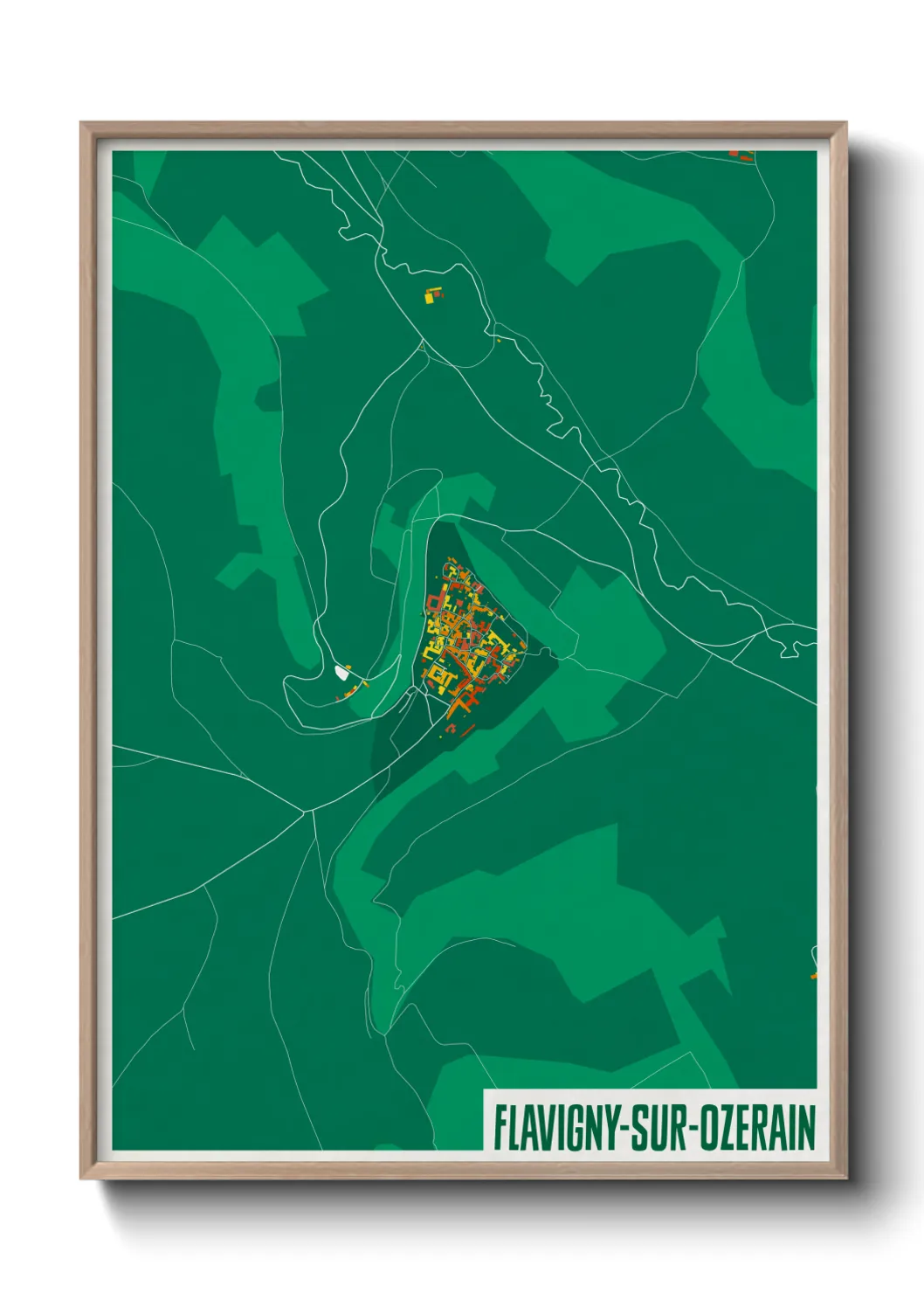 Une affiche de carte sur Flavigny-sur-Ozerain