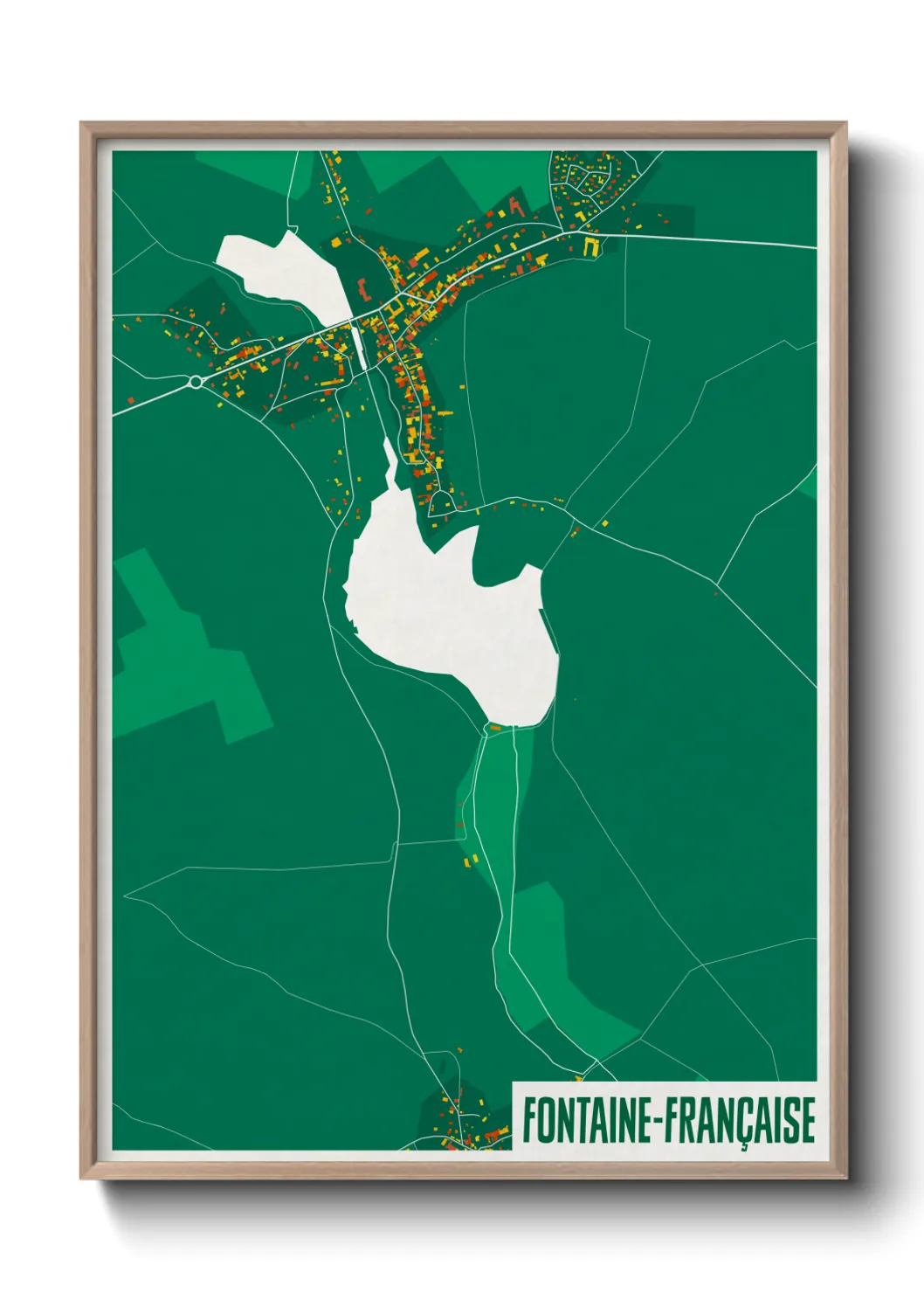 Une affiche de carte sur Fontaine-Française