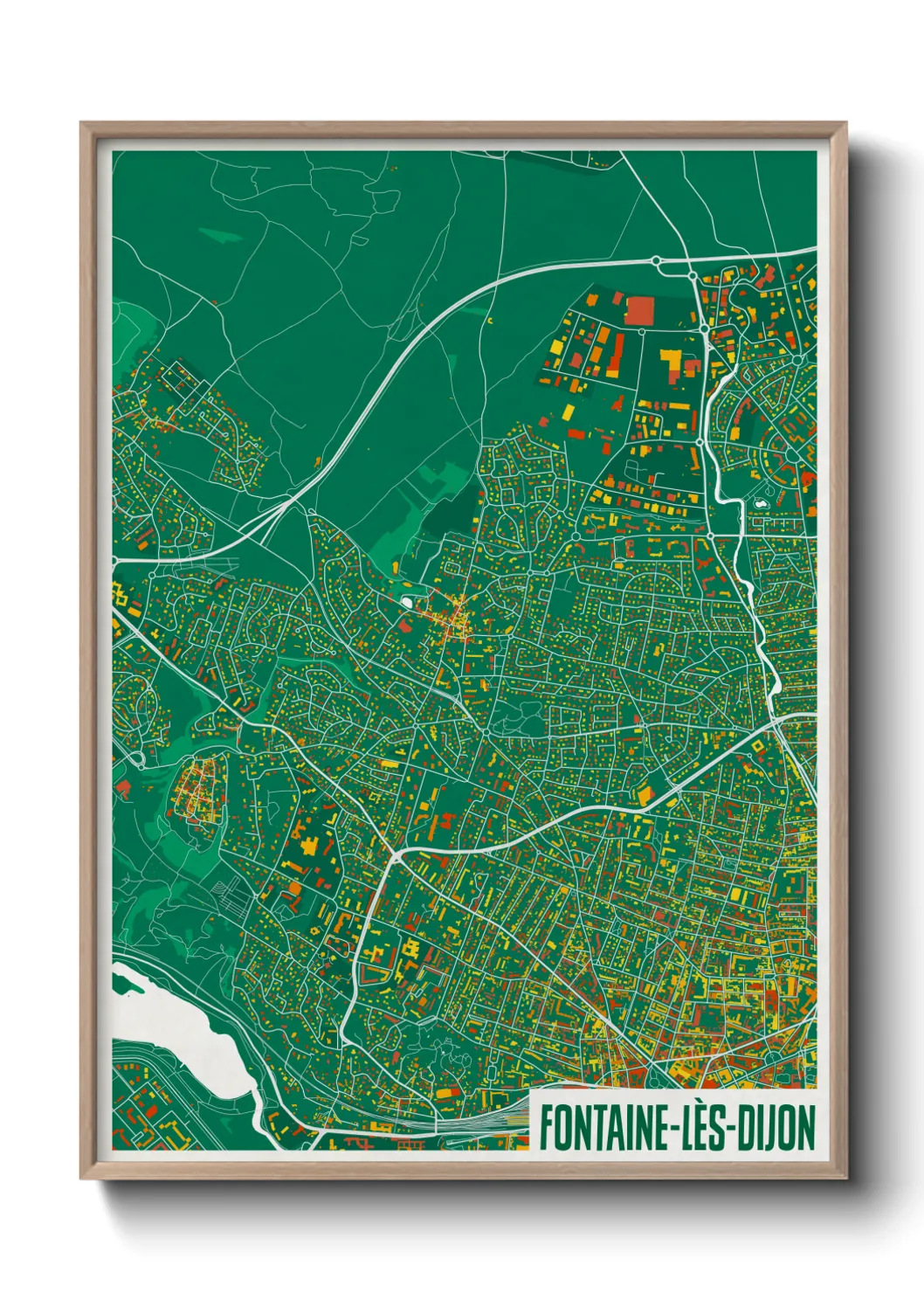 Une affiche de carte sur Fontaine-lès-Dijon