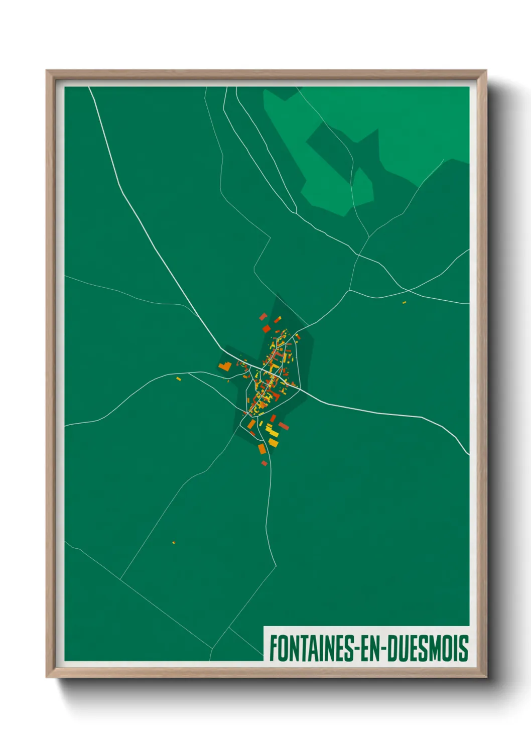 Une affiche de carte sur Fontaines-en-Duesmois