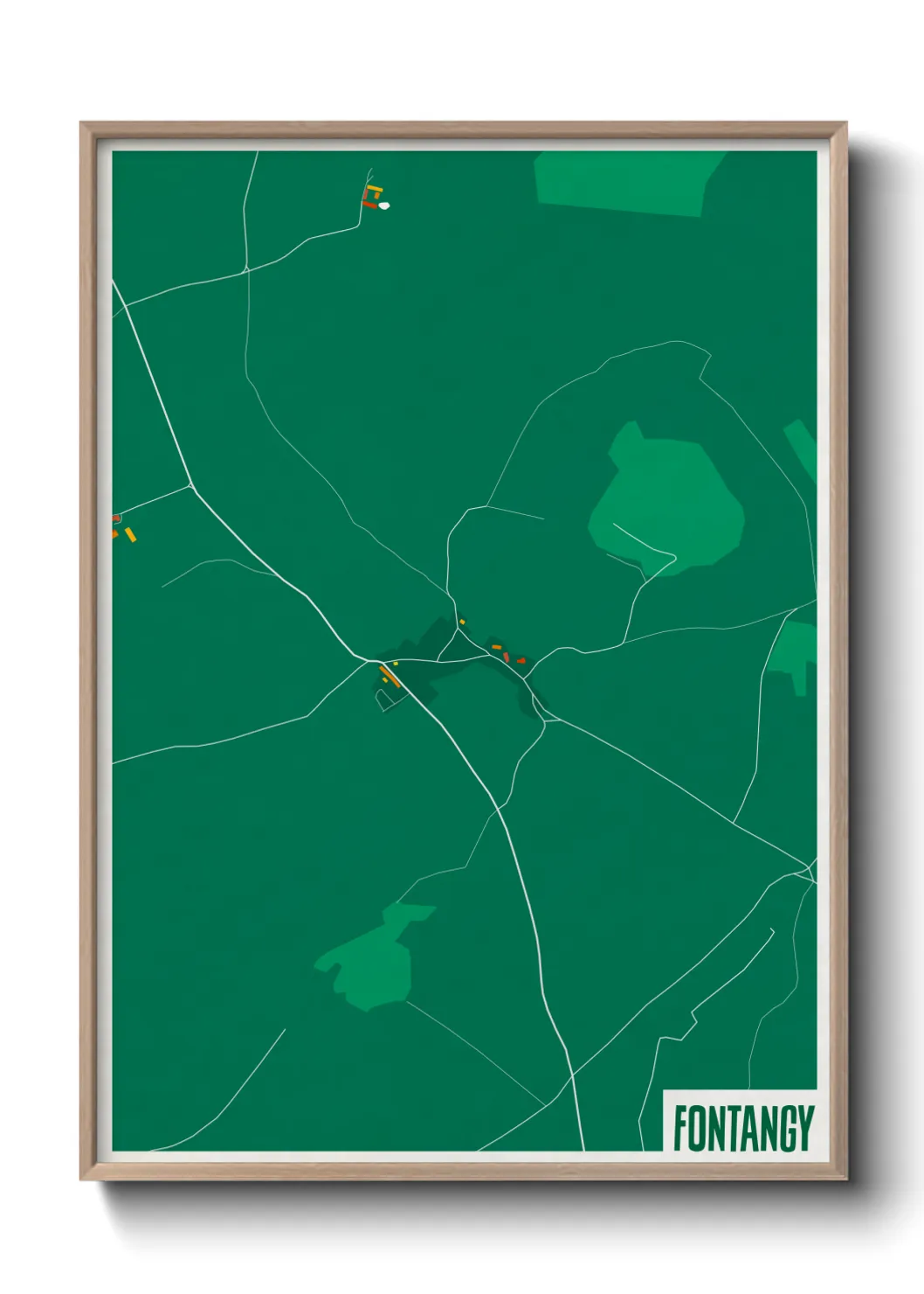 Une affiche de carte sur Fontangy