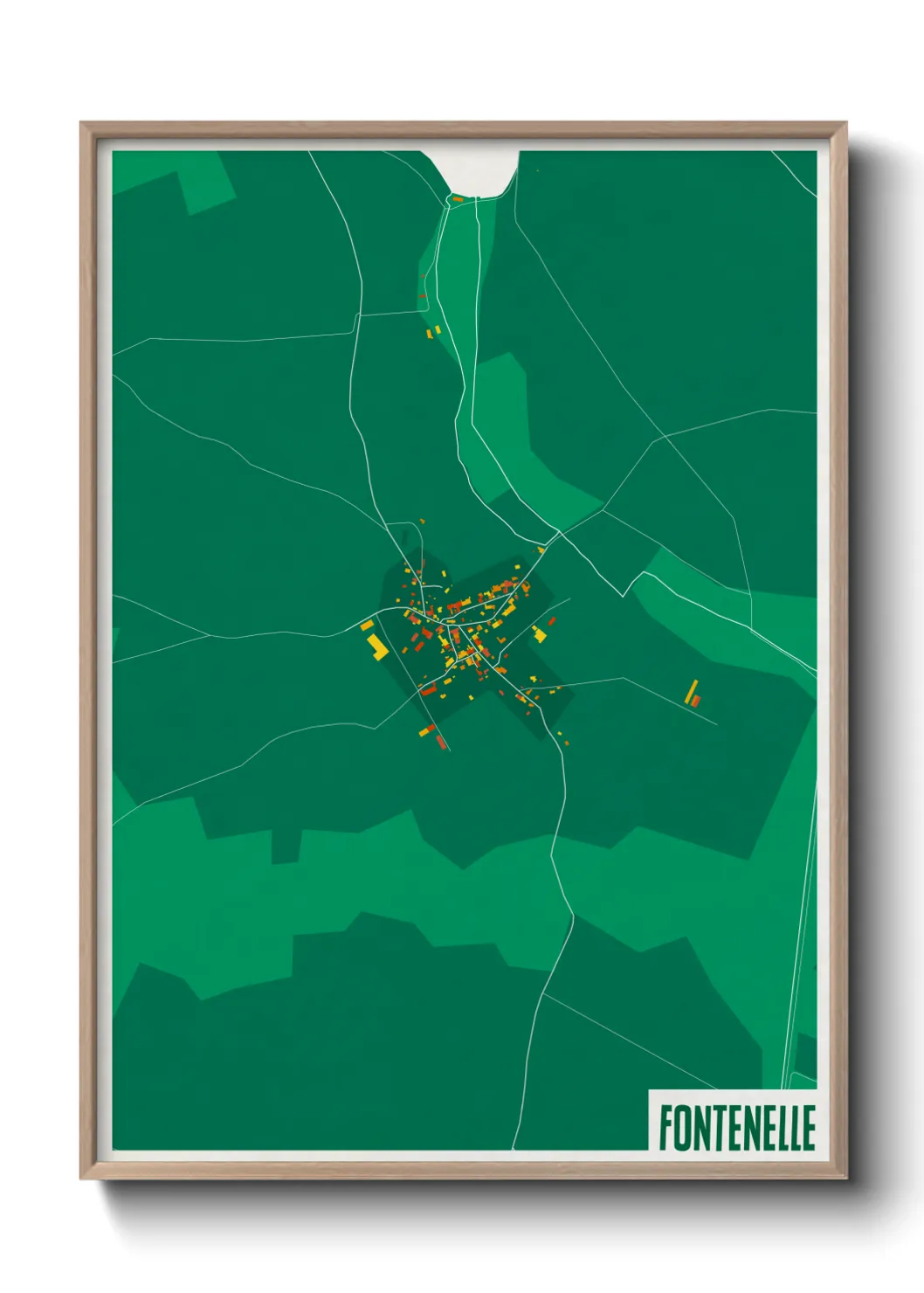 Une affiche de carte sur Fontenelle