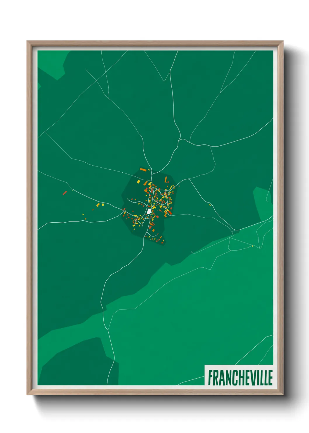 Une affiche de carte sur Francheville