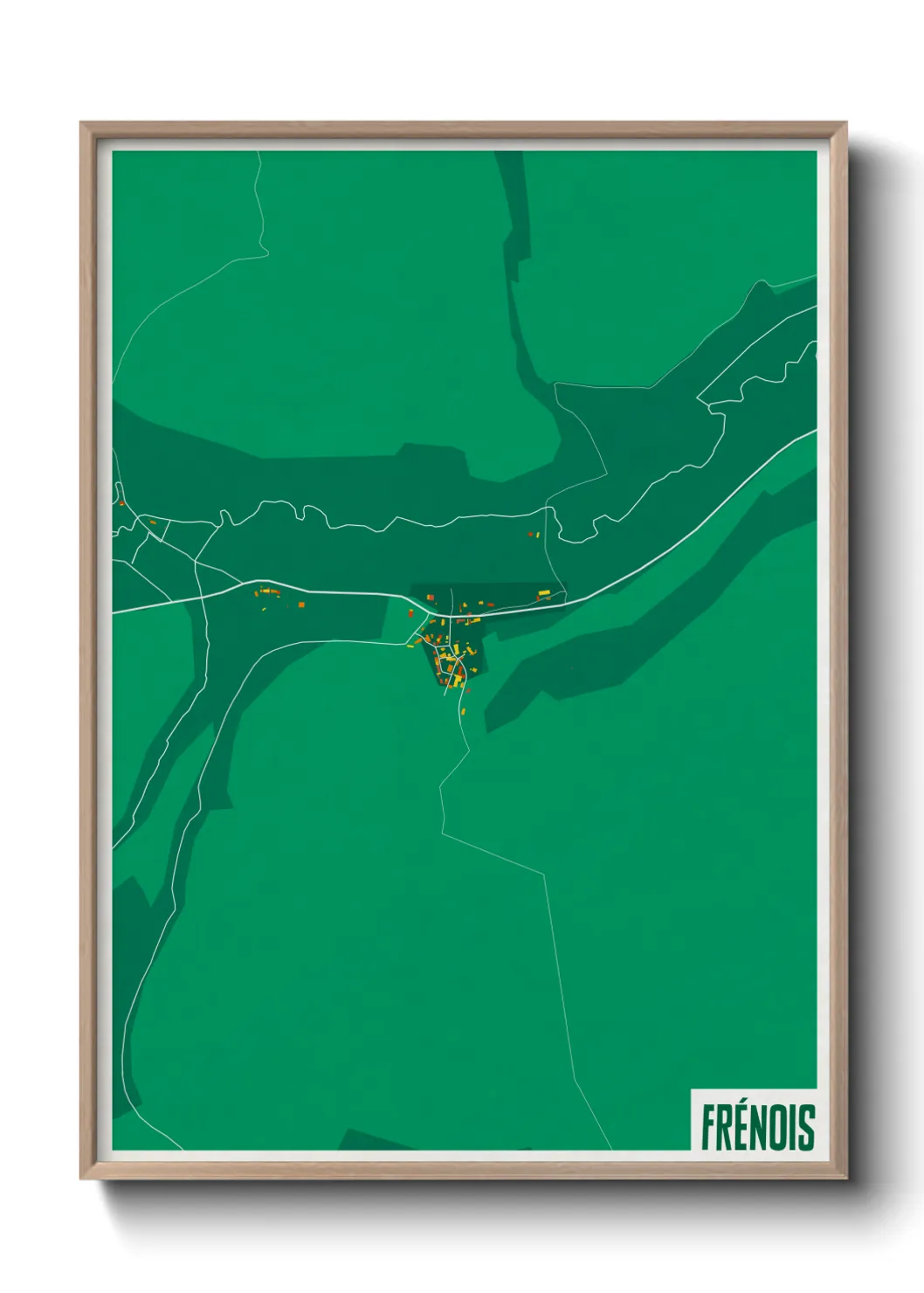 Une affiche de carte sur Frénois