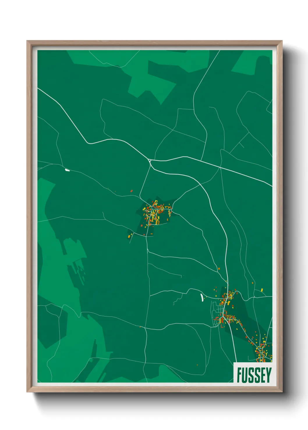 Une affiche de carte sur Fussey