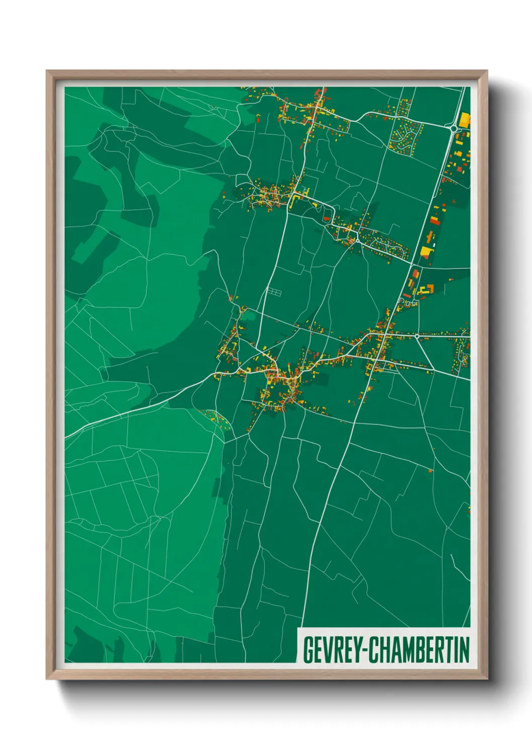 Une affiche de carte sur Gevrey-Chambertin