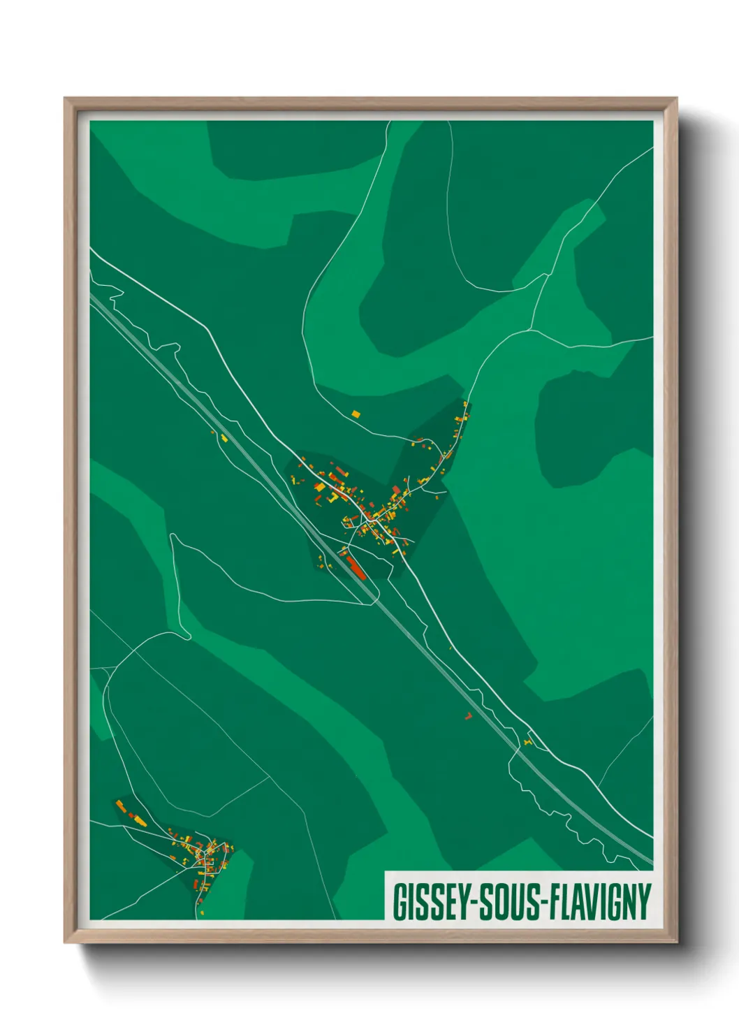 Une affiche de carte sur Gissey-sous-Flavigny