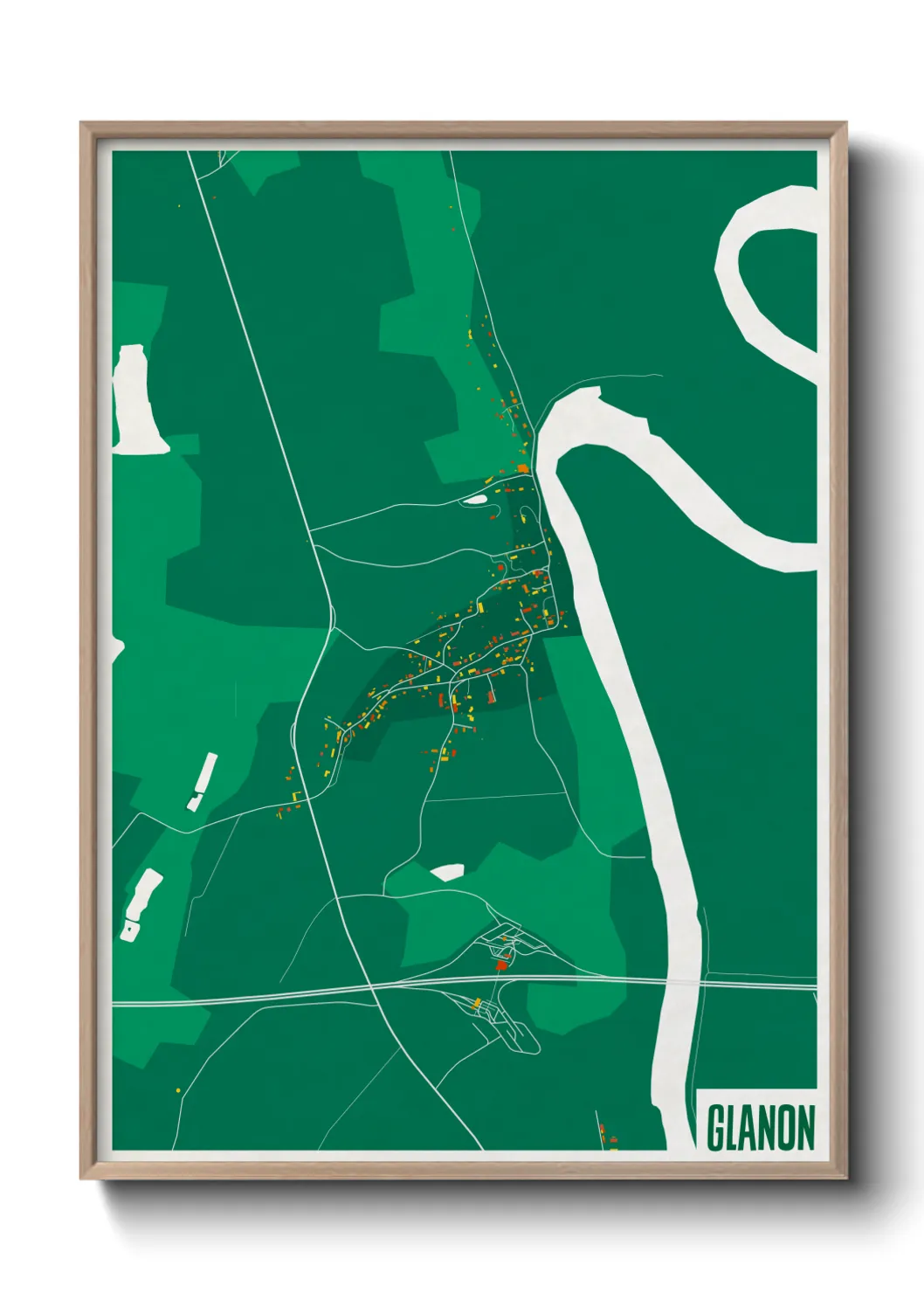 Une affiche de carte sur Glanon