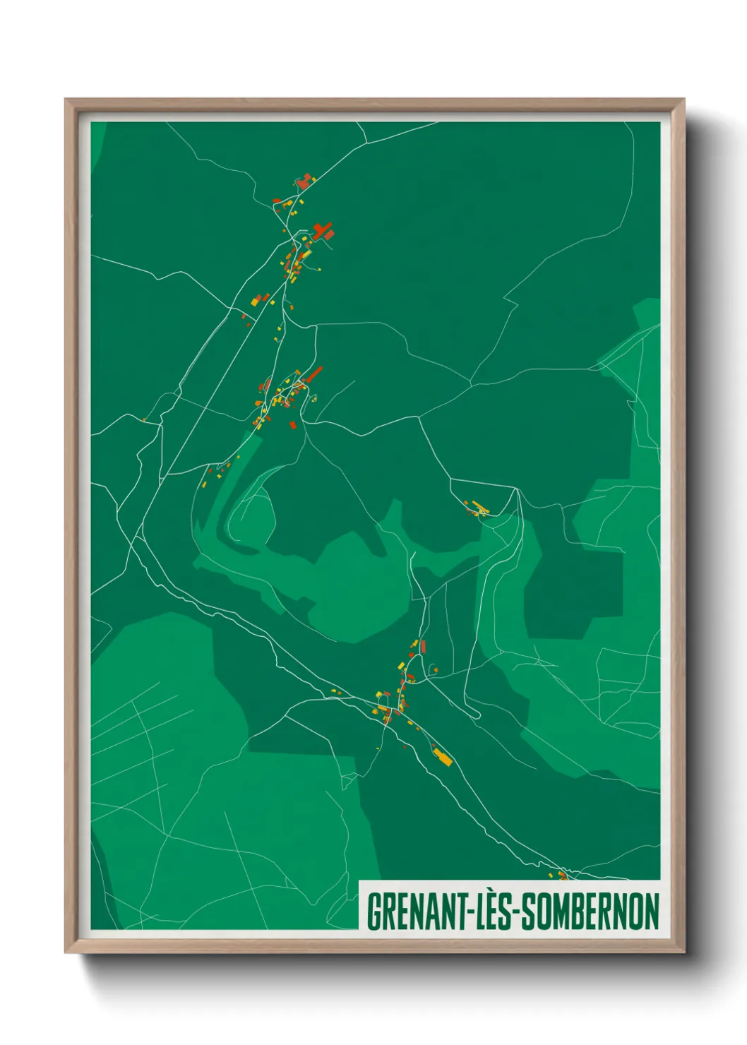 Une affiche de carte sur Grenant-lès-Sombernon