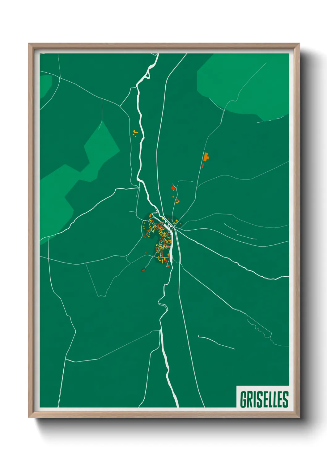 Une affiche de carte sur Griselles