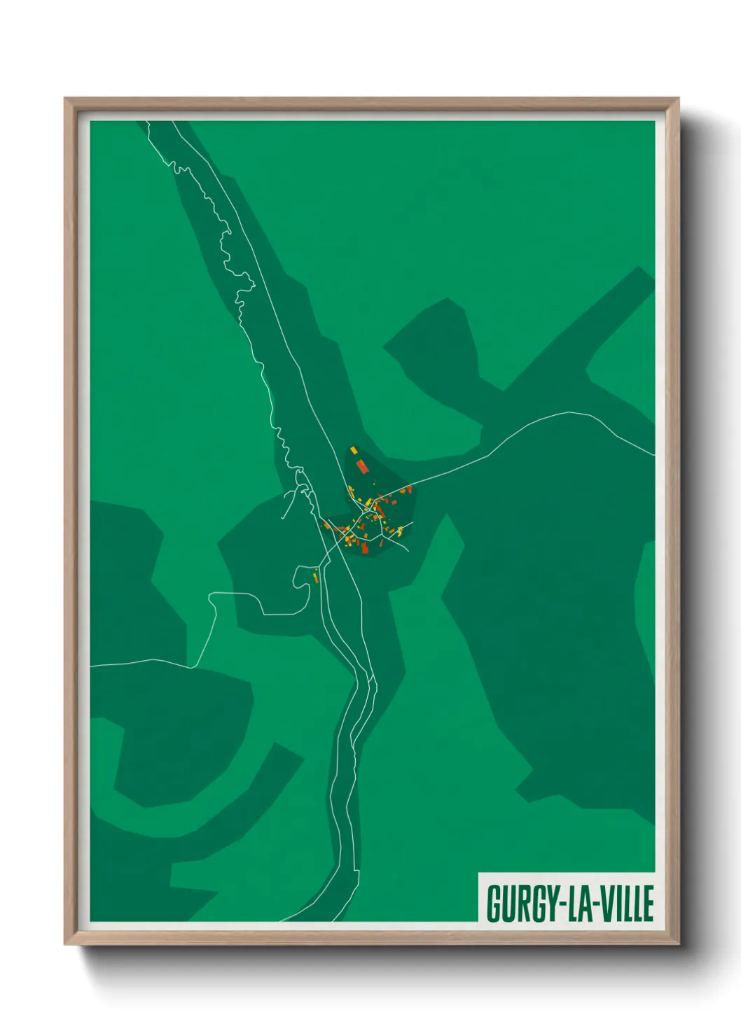 Une affiche de carte sur Gurgy-la-Ville