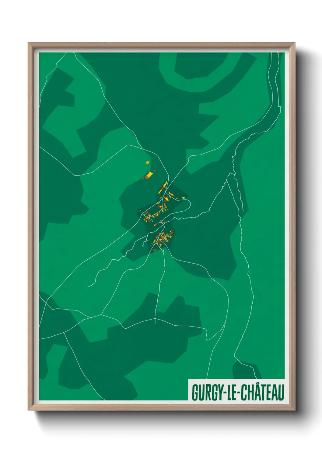 Une affiche de carte sur Gurgy-le-Château