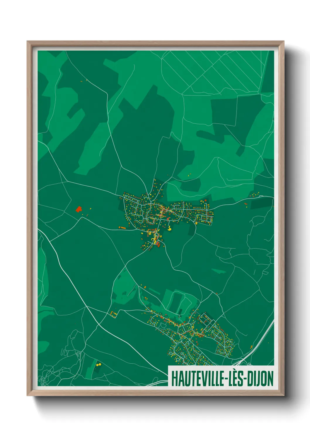 Une affiche de carte sur Hauteville-lès-Dijon