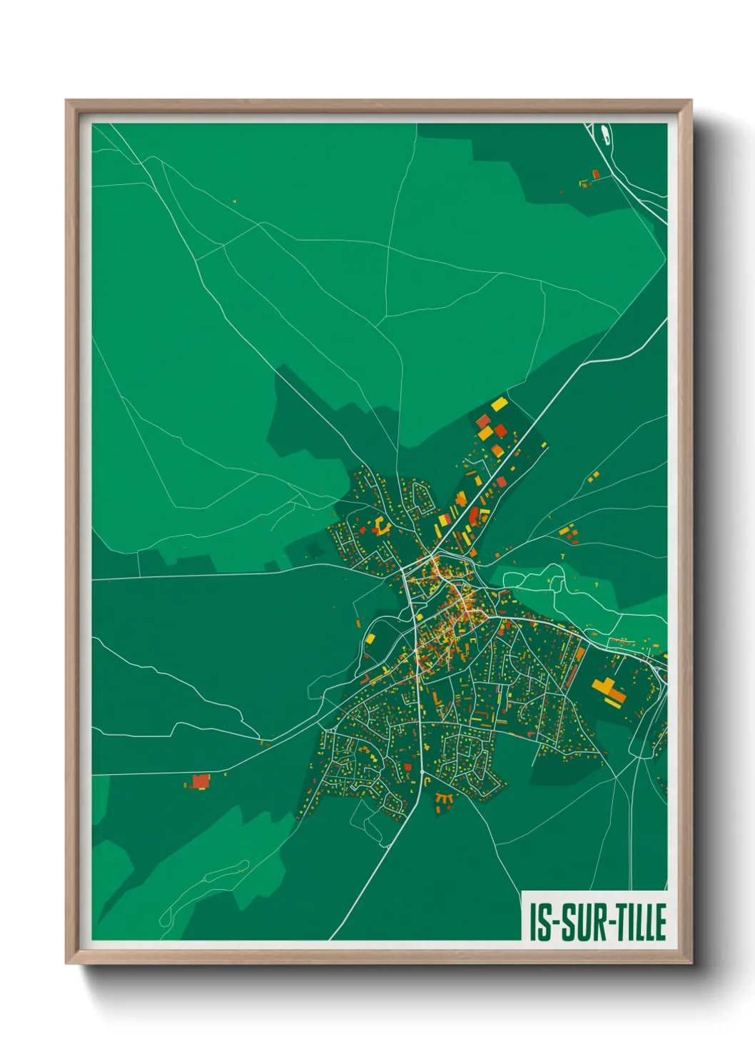 Un poster carteIs-sur-Tille