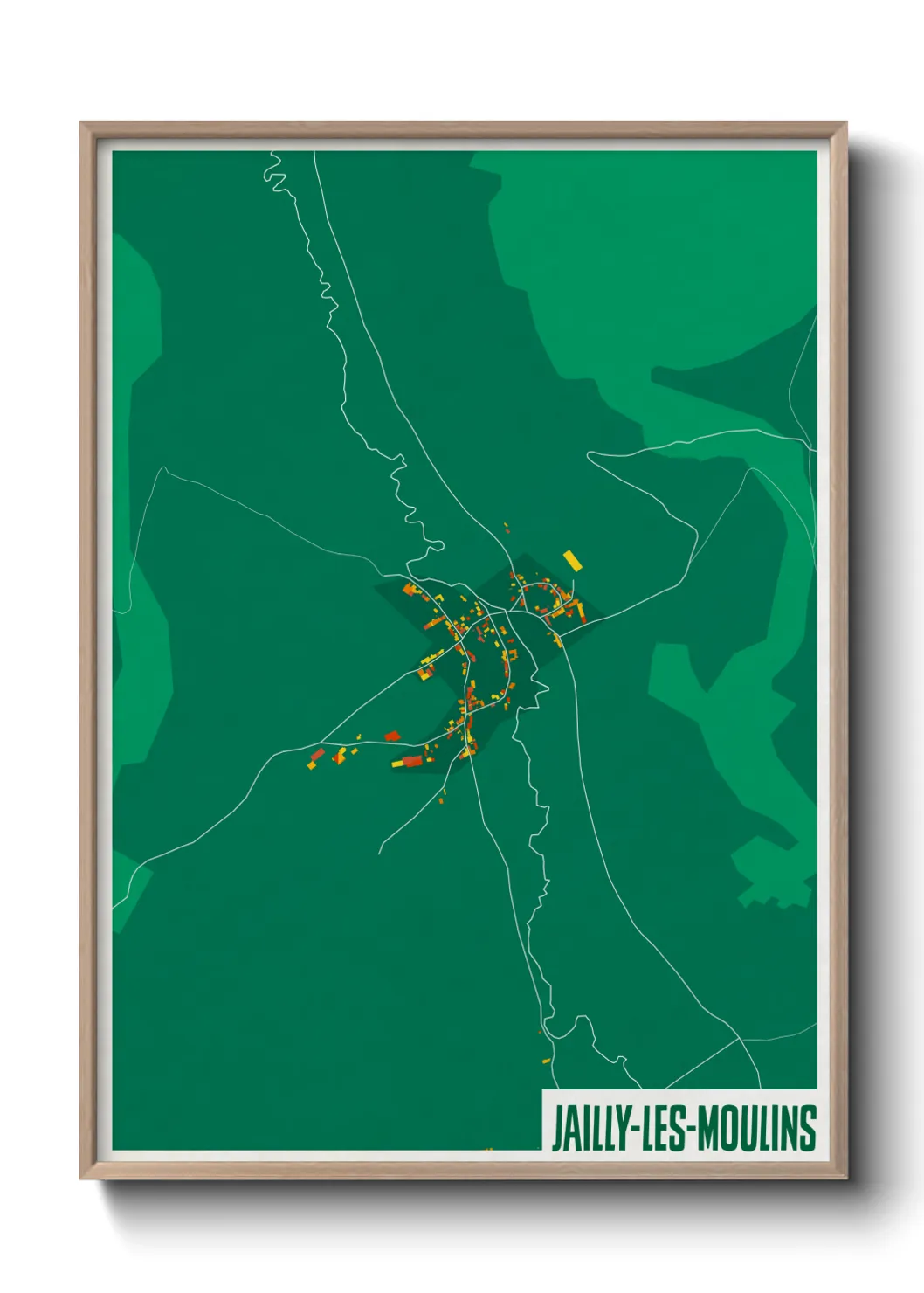 Une affiche de carte sur Jailly-les-Moulins