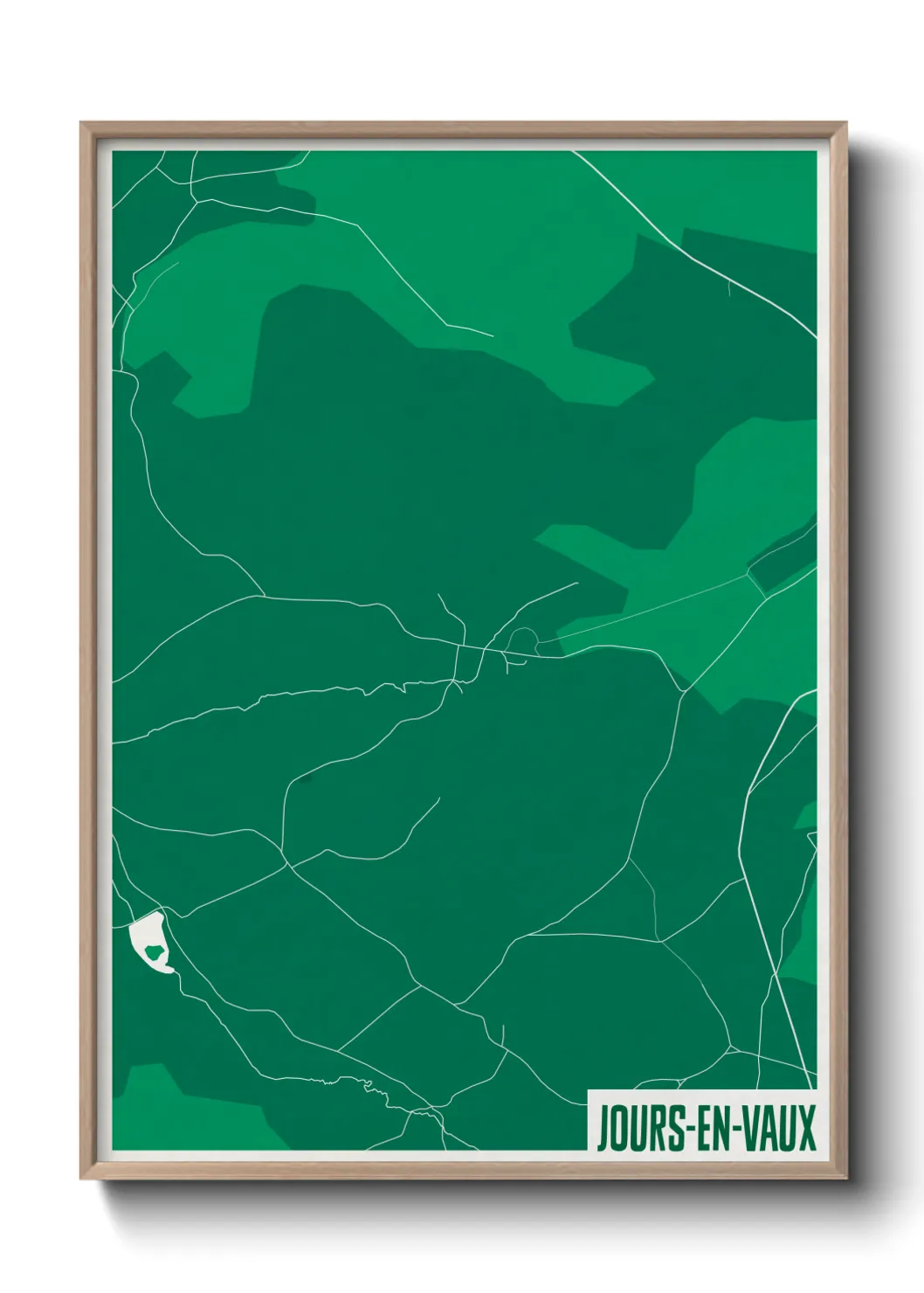 Une affiche de carte sur Jours-en-Vaux