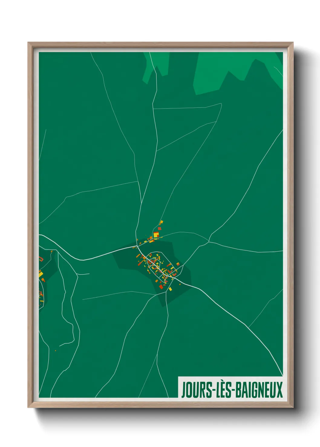 Une affiche de carte sur Jours-lès-Baigneux