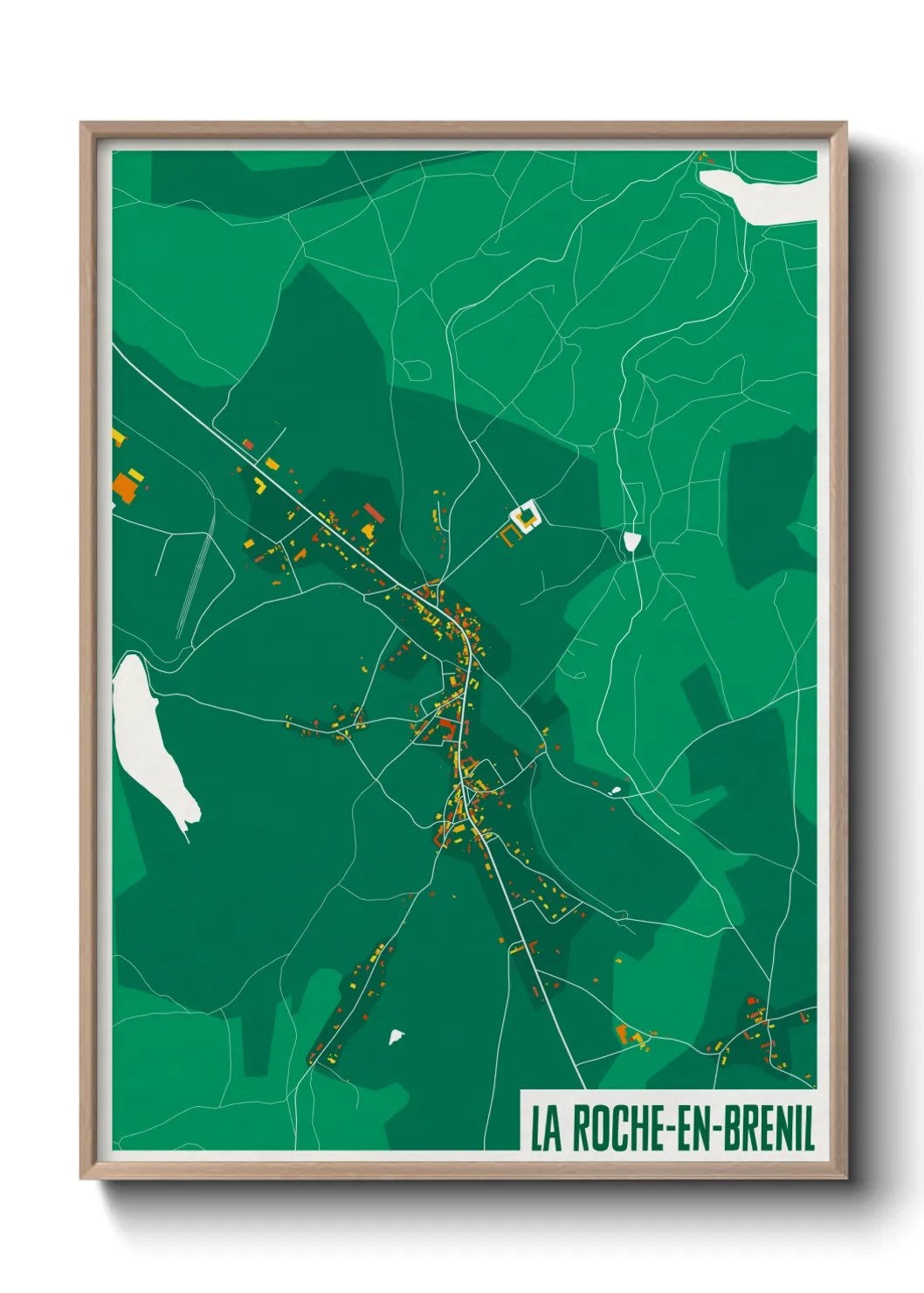 Une affiche de carte sur La Roche-en-Brenil