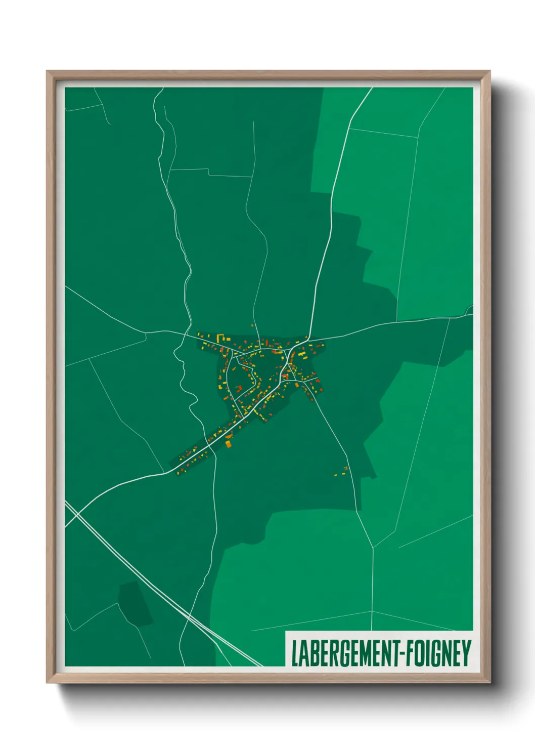 Une affiche de carte sur Labergement-Foigney