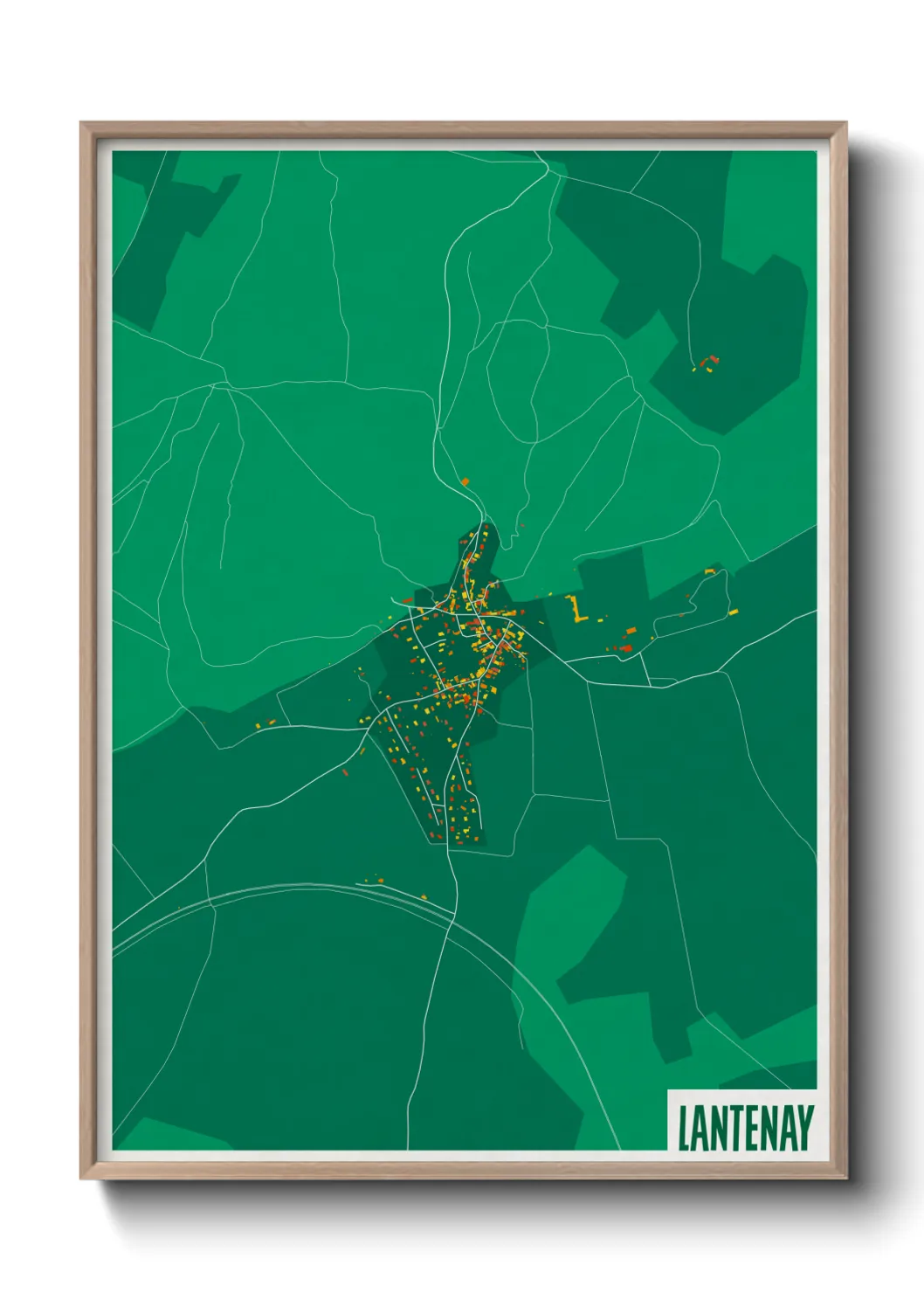 Une affiche de carte sur Lantenay