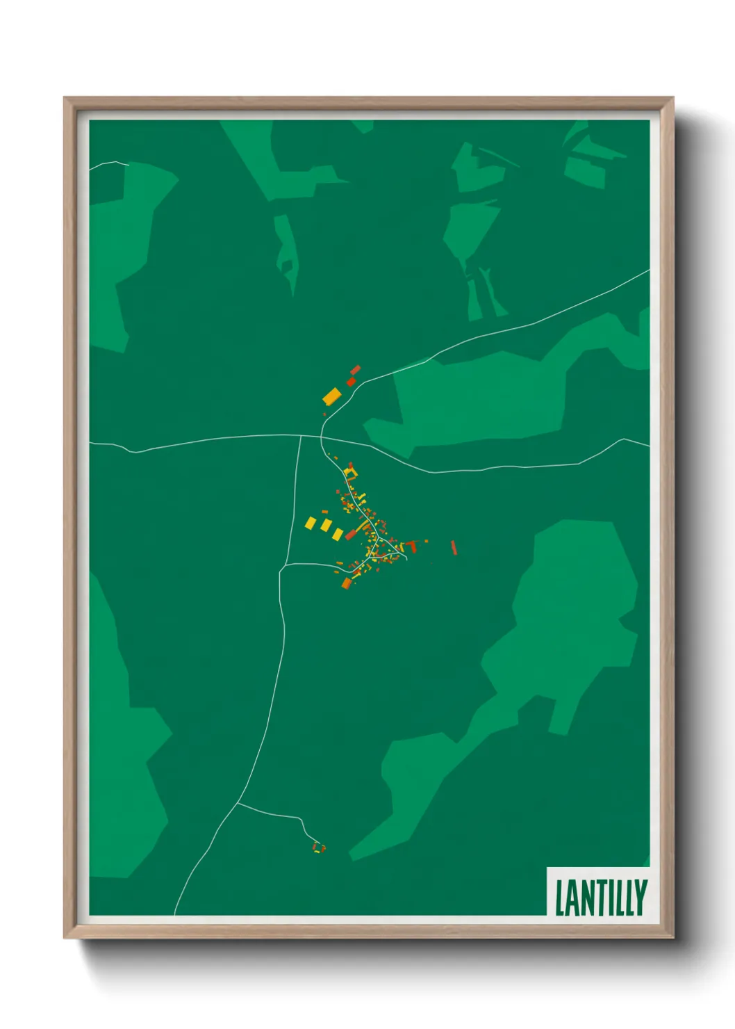 Une affiche de carte sur Lantilly
