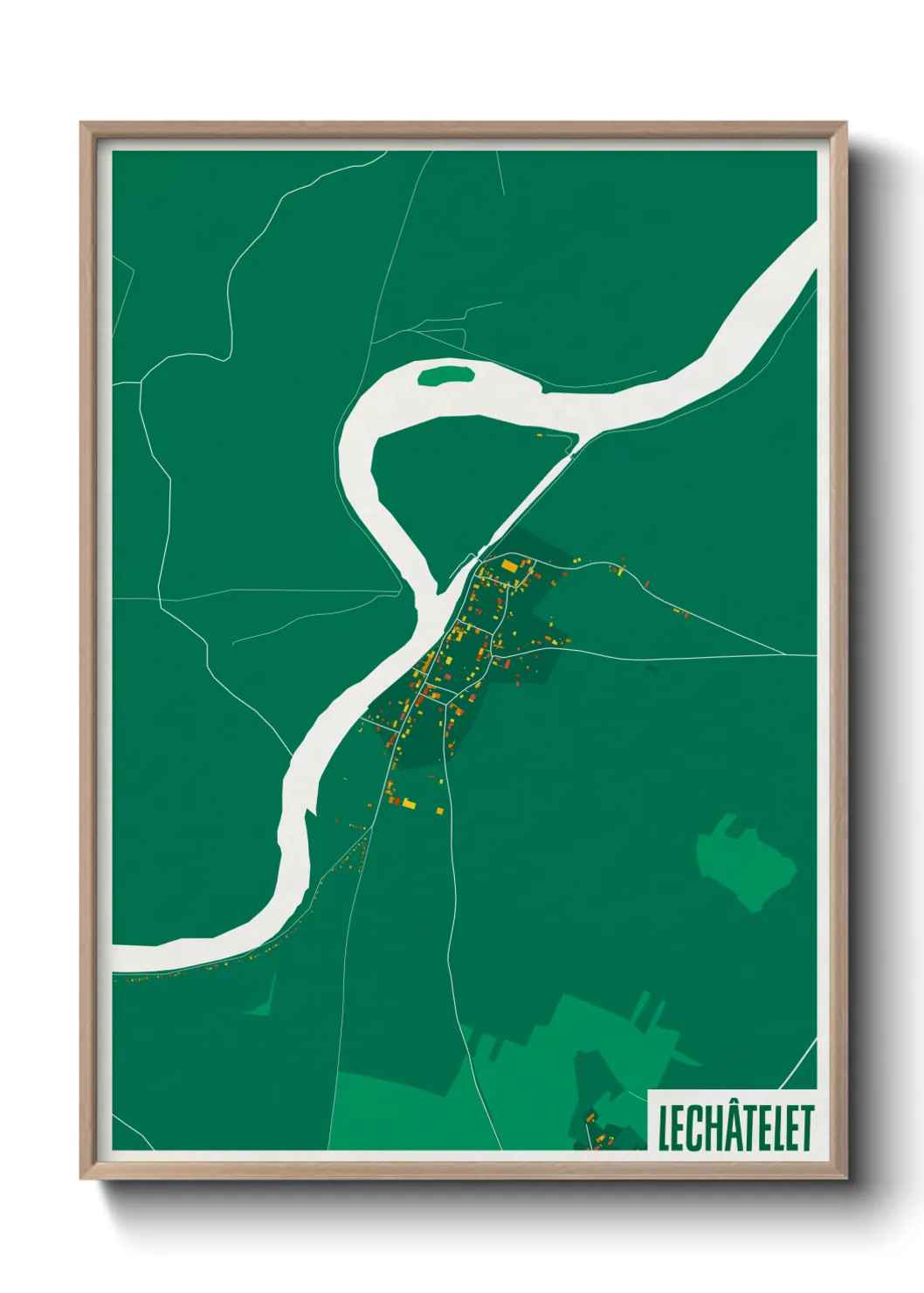 Une affiche de carte sur Lechâtelet
