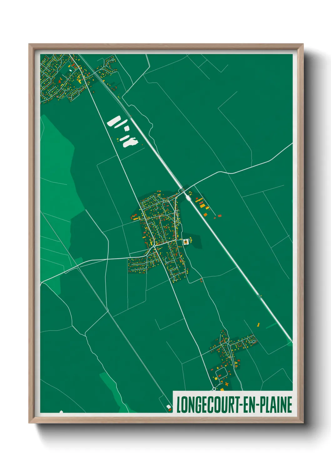 Une affiche de carte sur Longecourt-en-Plaine