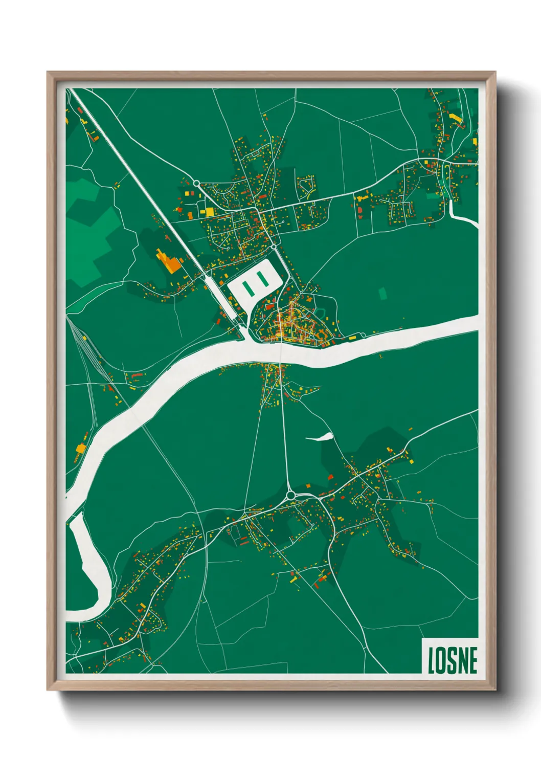 Une affiche de carte sur Losne