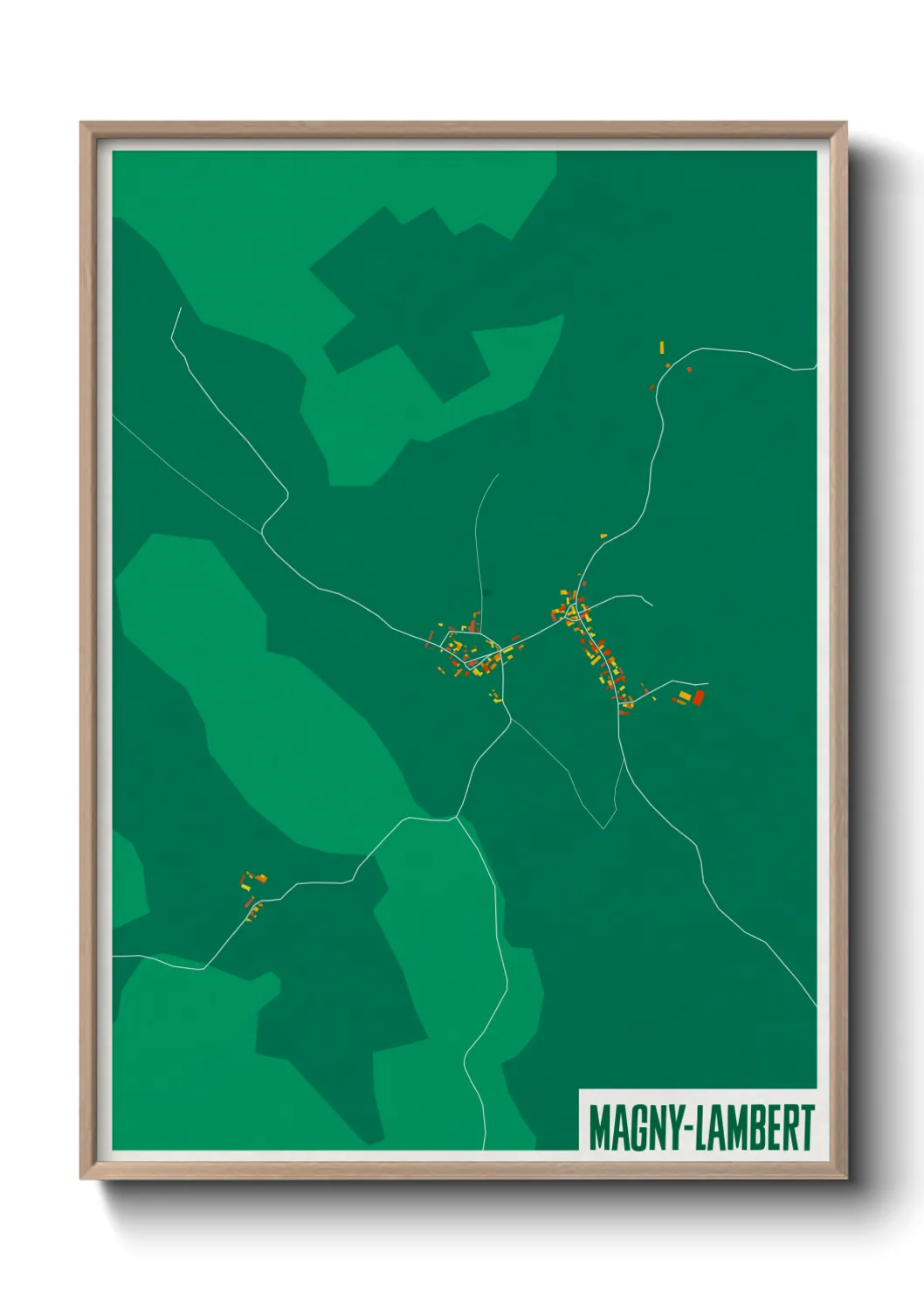 Une affiche de carte sur Magny-Lambert
