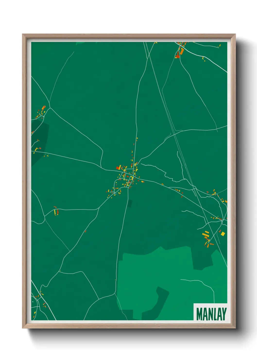 Une affiche de carte sur Manlay