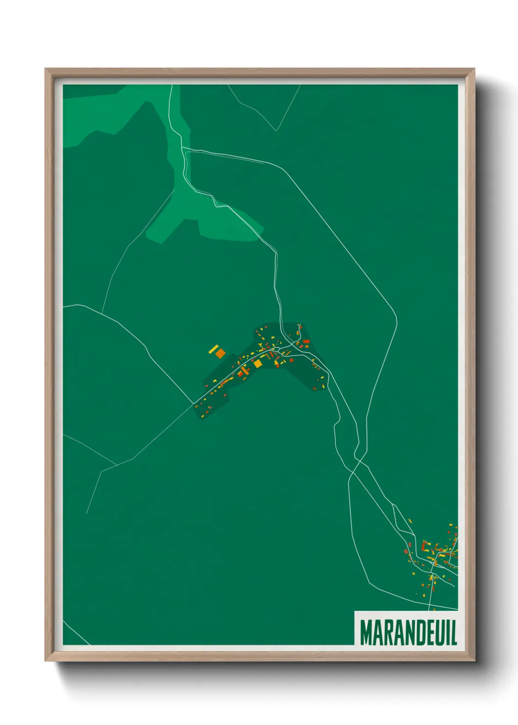 Une affiche de carte sur Marandeuil