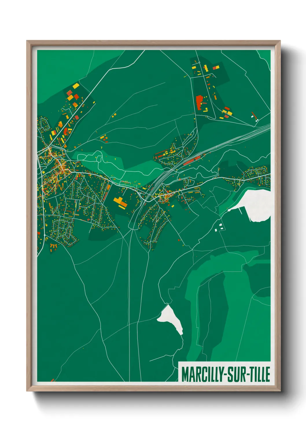 Une affiche de carte sur Marcilly-sur-Tille