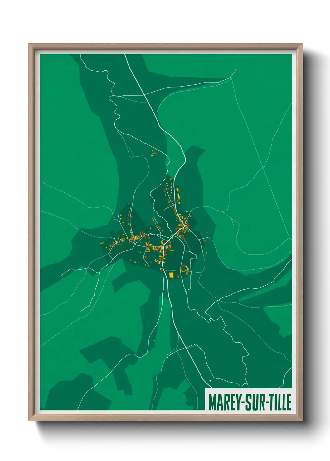 Une affiche de carte sur Marey-sur-Tille