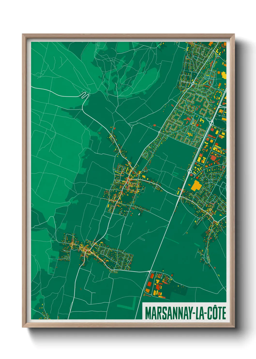 Une affiche de carte sur Marsannay-la-Côte